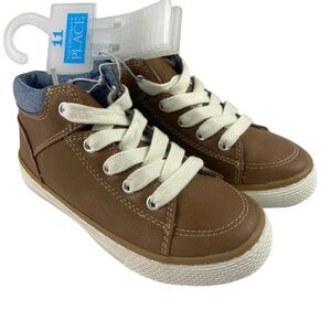 Children’s Place Boys High Top Faux Leather Sneakers Size 11 NWT